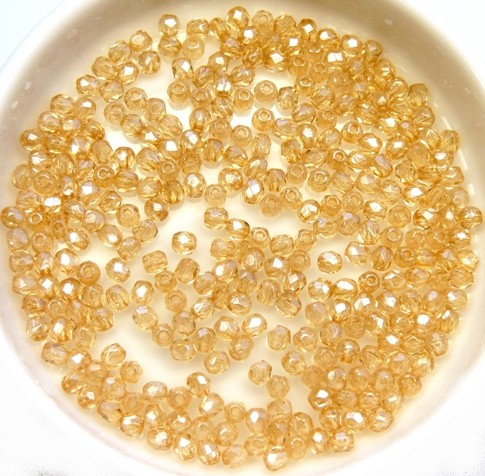 0040201 Crystal Champagne luster facet 3 mm. 50 Pc.-0