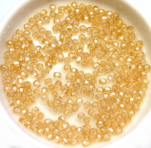 0040201 Crystal Champagne luster facet 3 mm. 50 Pc.-0 0040201 Crystal Champagne luster facet 3 mm. 50 Pc.-0