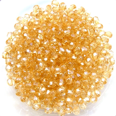 0040201 Crystal Champagne luster facet 3 mm. 50 Pc.-11775
