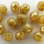 0040220 Opaalwit met zilver picasso, facet 8 mm.-0
