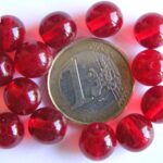 0050015 Donkerder helder rood rond. 10 mm. 13 Pc.-0