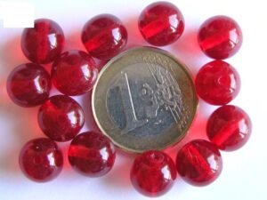0050015 Donkerder helder rood rond. 10 mm. 13 Pc.-0