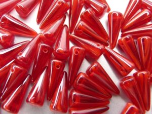 SP-5x13-91250 Spike Beads Opal Red 5 x 13 mm. 18 stuks-0