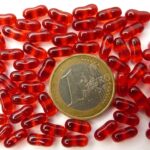 0050024 Siam rood staafje, gaatje dwars door, 60 stuks-0