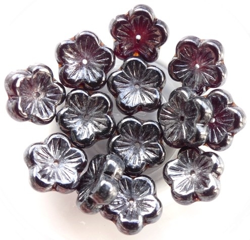 0050067 Garnet-hematite bloem. 12 Pc.-0