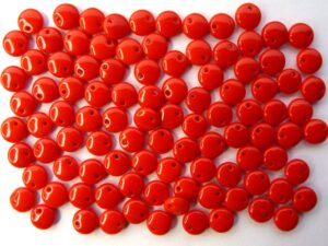 0050059 Dekkend rood, lentil 6 x 3 mm. 100 stuks.-0