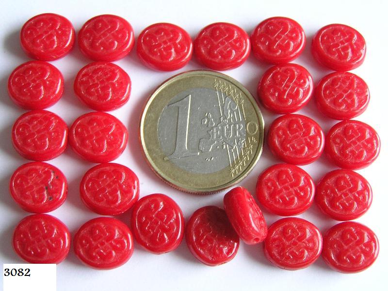 0050069 Dekkend rood ovalen schijfje.-0 0050069 Dekkend rood ovalen schijfje.-0