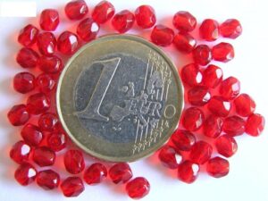 FP1-04-90080 Siam Ruby Czech Glass Facet Firepolish 4mm