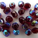 0050220 Dark siam met AB facet, 6 mm.-0