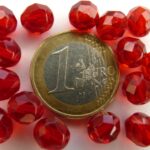 0050223 Siam Ruby facet, firepolished 8 mm. 15 Pc.-0