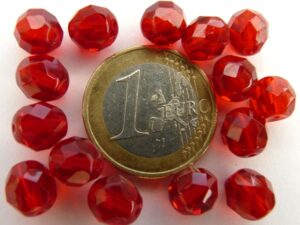 0050223 Siam Ruby facet, firepolished 8 mm. 15 Pc.-0