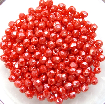 0050255 Luster Opaque Light Red 3 mm. 60 Pc.-0