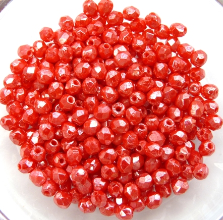0050255 Luster Opaque Light Red 3 mm. 60 Pc.-0 0050255 Luster Opaque Light Red 3 mm. 60 Pc.-0
