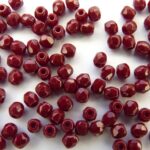 0050257 Dark Coral Red, facet 3 mm.-0
