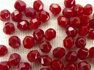 0050265 Dark Opal red facet, 6 mm. 25 stuks-0