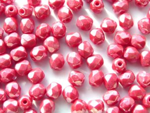 0050269 Opaque Red Hematite Facet 4 mm. 40 Pc.-0
