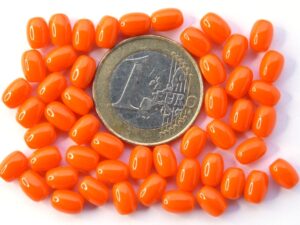 0060012 Opaque Orange eivormige kraal 7 x 5 mm. 50 Pc.-0