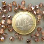 0070309 Crystal met Capri gold facet. 4 mm.-0