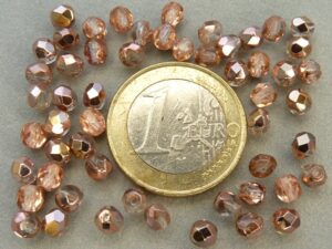 FP1-04-00030-27101 Crystal Capri Gold Czech Glass Facet Firepolish 4mm