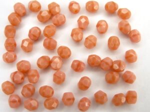 0070353 Pink Coral Facet, 4 mm. 50 Pc.-0