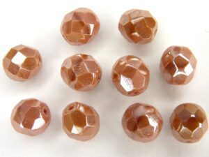 0070359 Donkerder Pink Coral met luster Facet 6 mm.-0