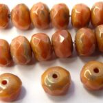 0070361 Milky Pink Silver Travertin rondelle 9 x 6 mm. 15 Pc.-0