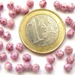 0070375 Chalk White Lila/Pink Marmered facet 4 mm. 40 st-0