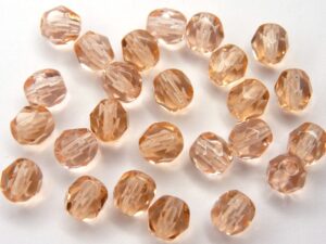 0070387 Light Peach facet 6 mm. 25 Pc.-0