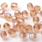 0070388 Light Peach AB facet 6 mm. 25 Pc.-0