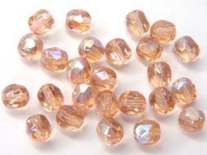 0070388 Light Peach AB facet 6 mm. 25 Pc.-0