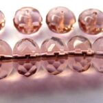 0070402 French Rose Donut rondelle, facet 9 x 6 mm.-0