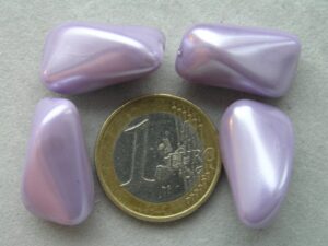 0080001 Lichtpaarse grote glasparel nugget 5 stuks-0