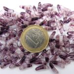 0080255 Paars met wit en transparant Tooth Beads.-0