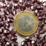 0080537 Silver lined Med. amethyst facet, 6 mm.-0