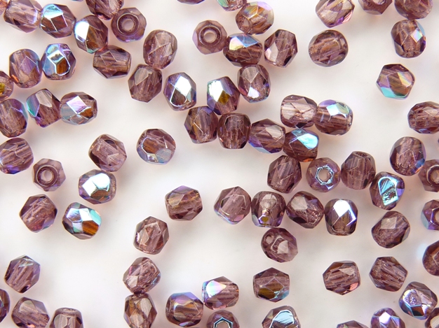 0080540 Medium Amethyst met AB facet 3 mm. 75 Pc.-0