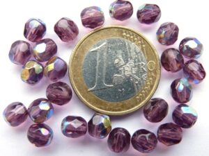 0080543 Medium Amethyst AB facet 6 mm. 25 Pc.-0