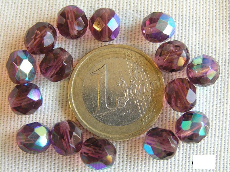 0080544 Amethyst AB facet 8 mm. 15 Pc.-0 0080544 Amethyst AB facet 8 mm. 15 Pc.-0