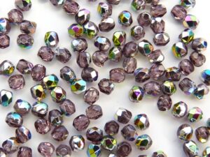 0080549 Medium Amethyst Vitral facet, 3 mm. 75 Pc.-0