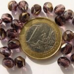 0080552 Amethyst met half celsian facet 6 mm.-0