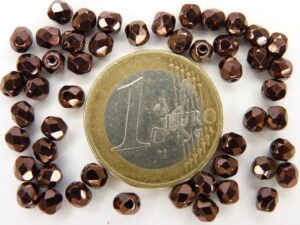 0080560 Jet met Lila bronze facet, 4 mm.-0