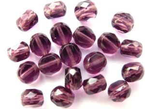 0080564 Amethyst platte schijf rand facet, 8 mm.-0