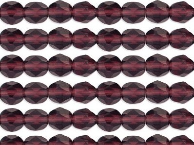 FP1-04-20080 Dark Amethyst Czech Glass Facet Firepolish 4mm FP1-04-20080 Dark Amethyst Czech Glass Facet Firepolish 4mm