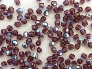 0080588 Dark Amethyst AB facet 3 mm. 75 Pc.-0