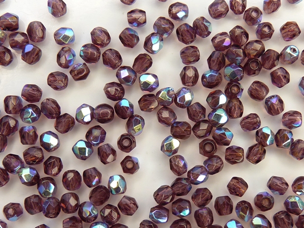 0080588 Dark Amethyst AB facet 3 mm. 75 Pc.-0