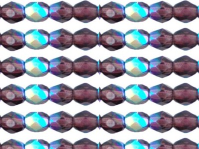 0080589 Dark Amethyst met AB, facet 4 mm.-0 0080589 Dark Amethyst met AB, facet 4 mm.-0