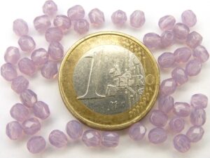 0080611 Milky Amethyst facet, 4 mm.-0