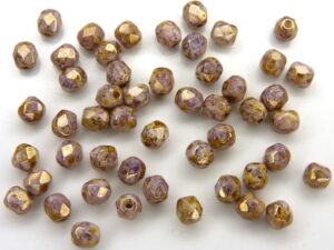 0080624 Chalk Senegal Violet Luster facet 4 mm. 50 Pc.-0