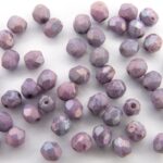 0080630 Matte metallic Amethyst facet 4 mm.-0