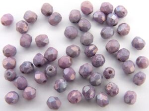 0080630 Matte metallic Amethyst facet 4 mm.-0