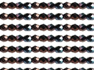 0080637 Jet/Luster metallic Amethyst facet, 3 mm.-0